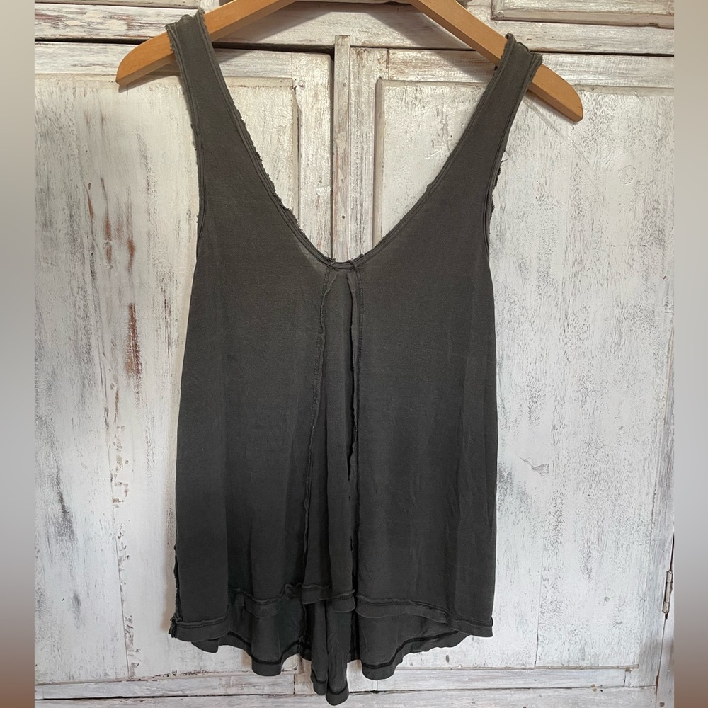 Free People Slouchy Charcoal Super Soft Viscose Tank, Excellent Condition, Small